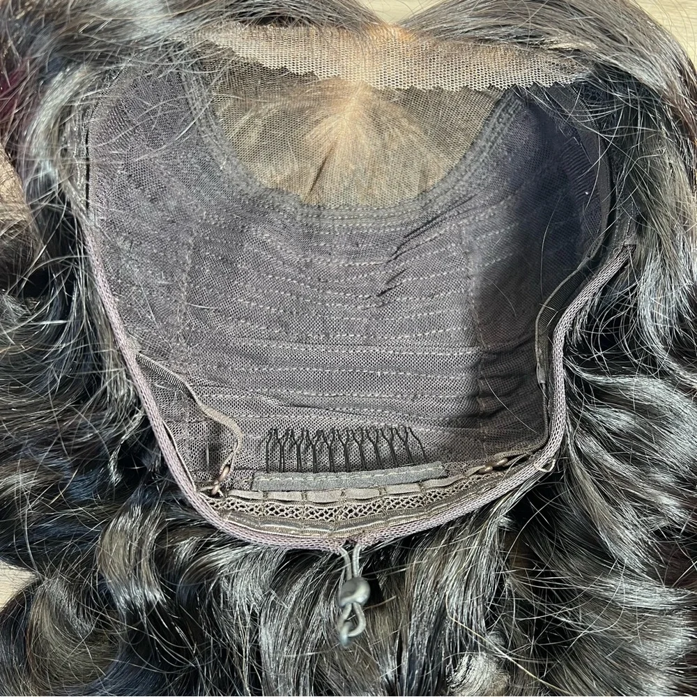 UNICE Loose Wave Human Hair Glueless Pre Cut Curtain Bang 20 Inch Wig